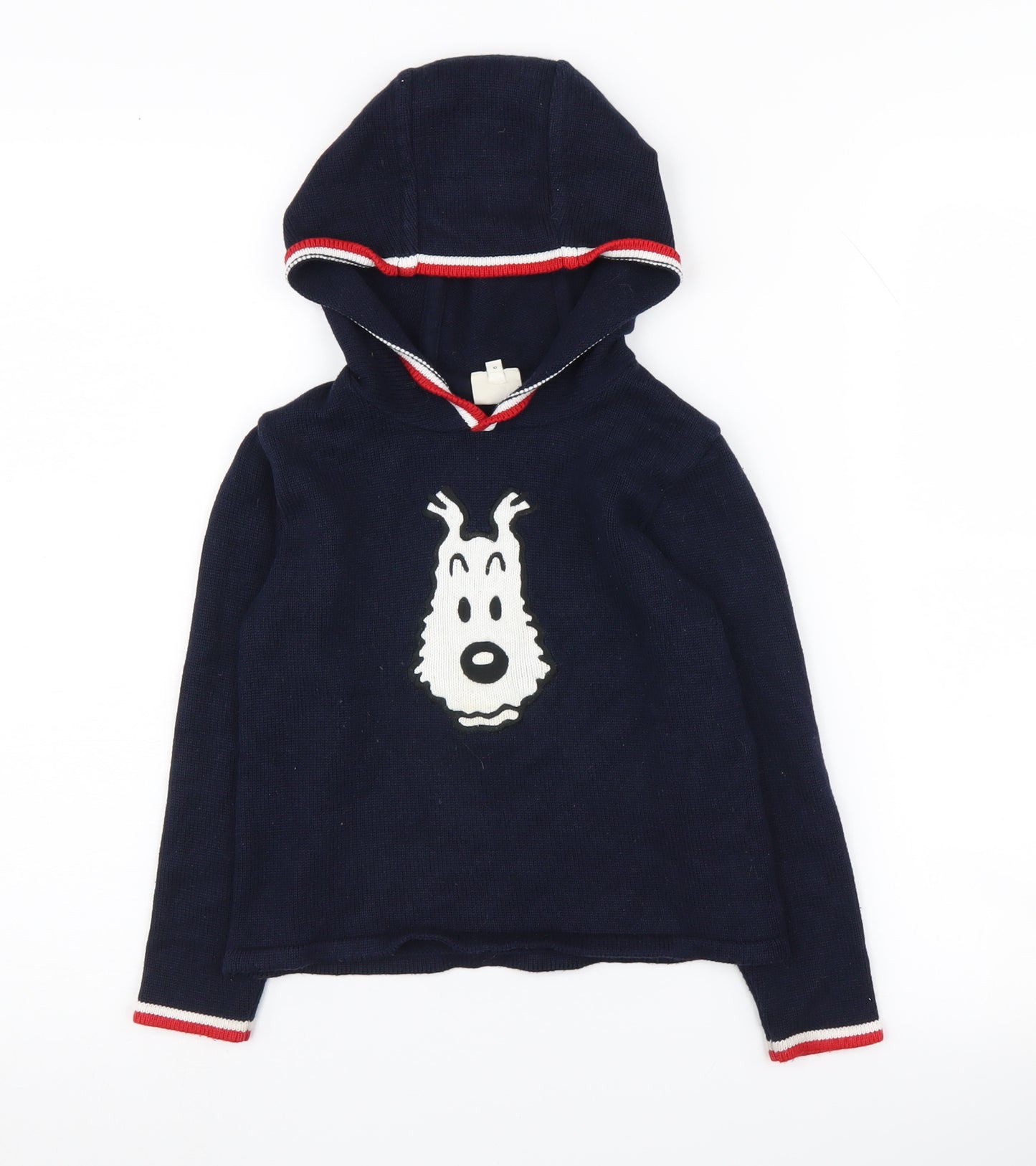 Les Aventures de Tintin Boys Blue Pullover Hoodie Size 6 Years