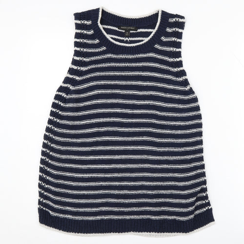 Banana Republic Women's Blue Striped Knitted Vest M