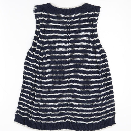 Banana Republic Women's Blue Striped Knitted Vest M