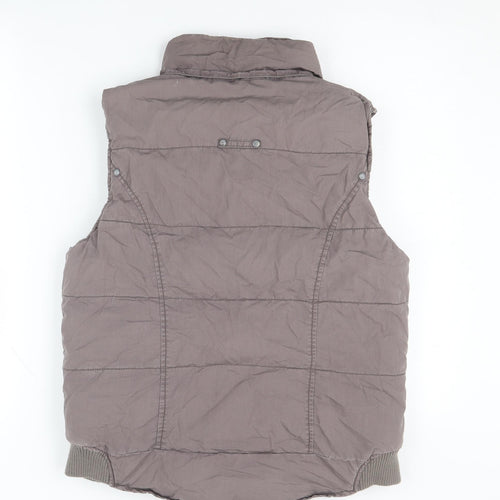 White Stuff Women's Brown Waistcoat Size 12, Zip Pockets