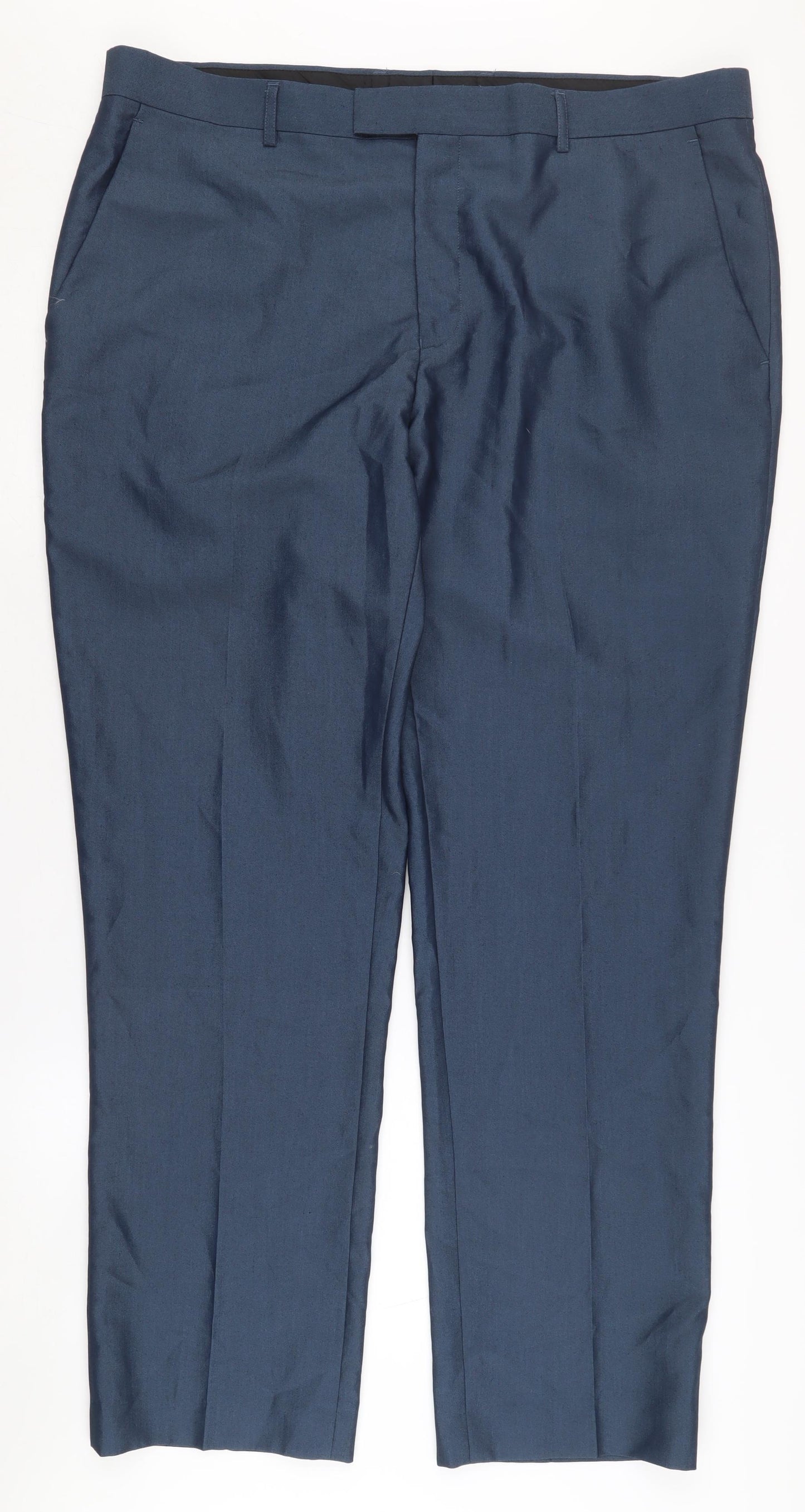 Greenwoods Men's Blue Tailored Fit Trousers 40 in