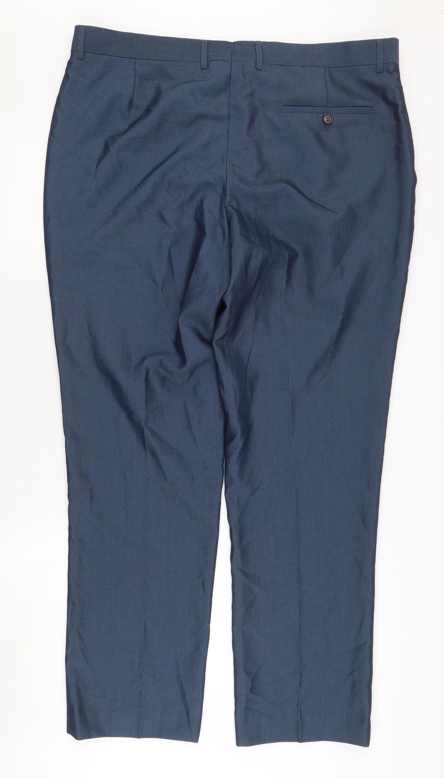 Greenwoods Men's Blue Tailored Fit Trousers 40 in