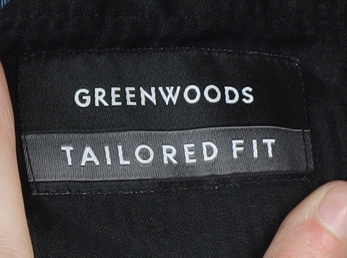 Greenwoods Men's Blue Tailored Fit Trousers 40 in