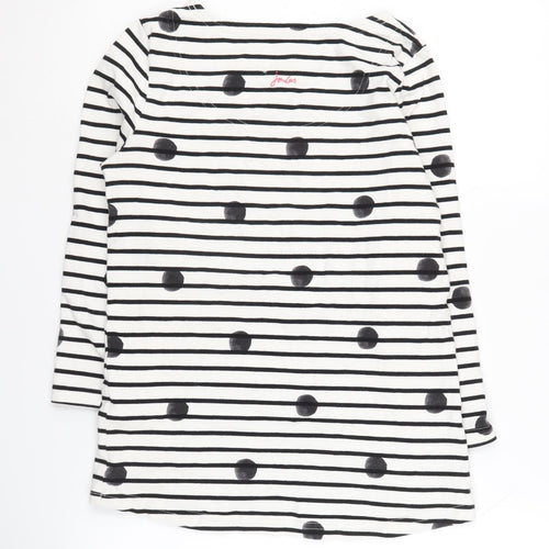 Joules Women's White Striped Cotton Boat Neck Top