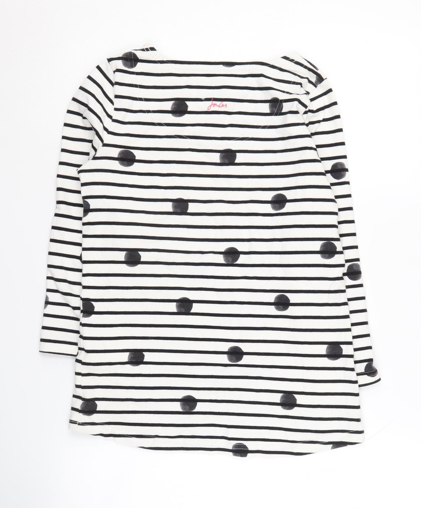 Joules Women's White Striped Cotton Boat Neck Top