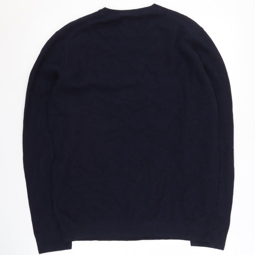 Massimo Dutti Men's Blue Pullover Jumper - Size M
