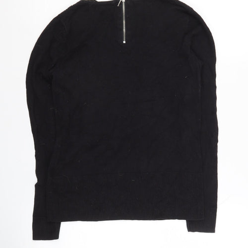 Oasis Women's Black Jumper, Size S, Long Sleeve, Zip Accent