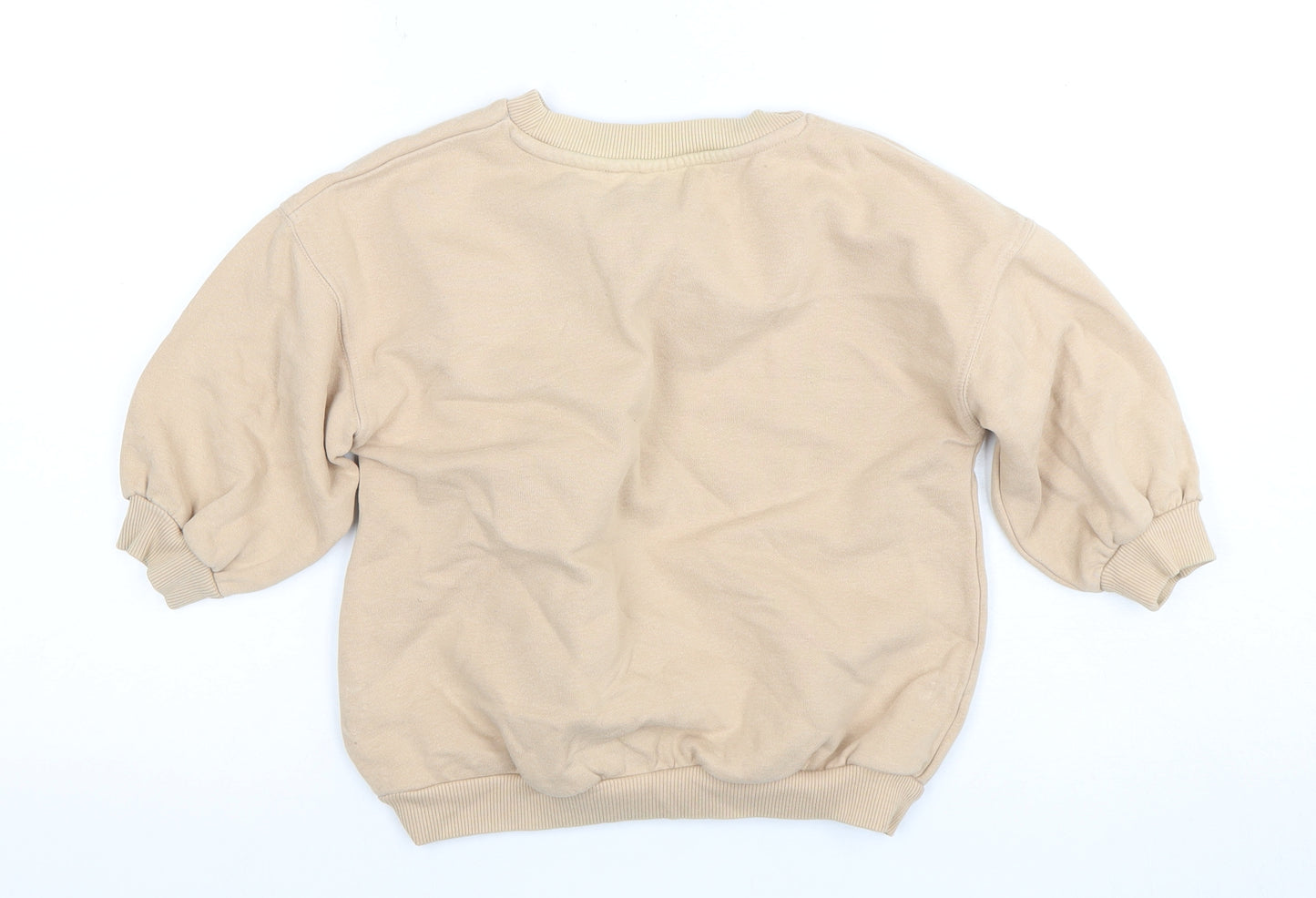 Next Girls Beige Graphic Sweatshirt 2-3 Years, Cotton Blend