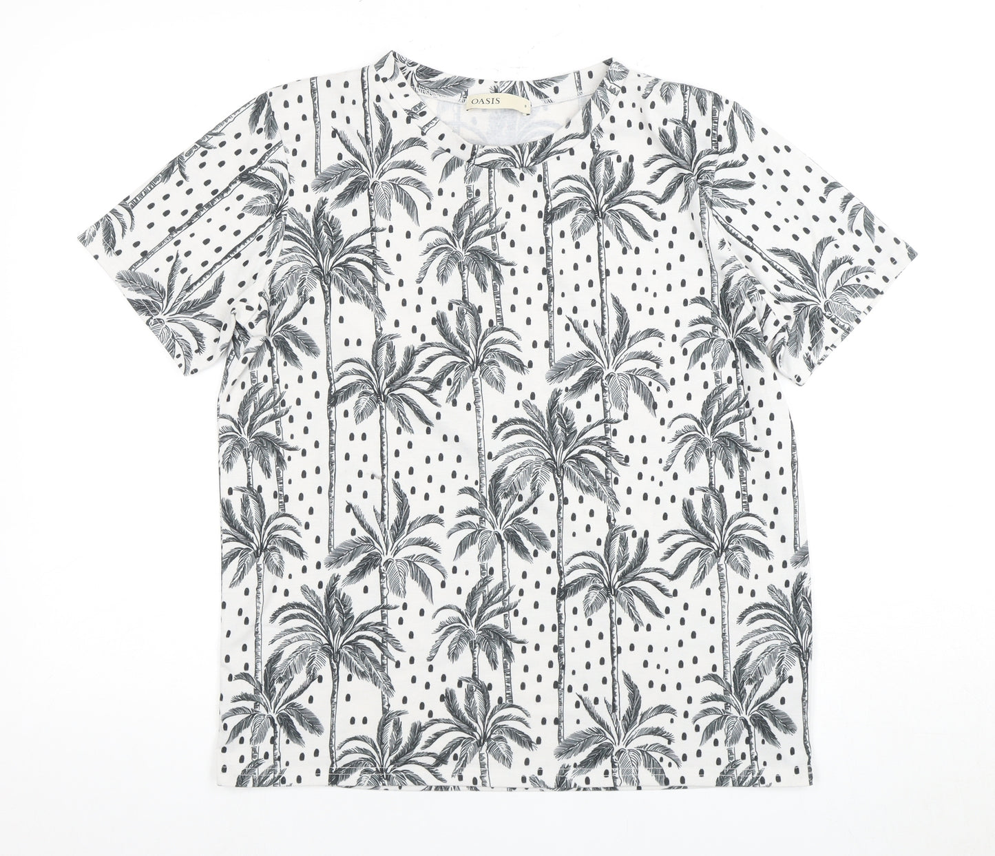 Oasis Women’s White Floral T-Shirt, Size S