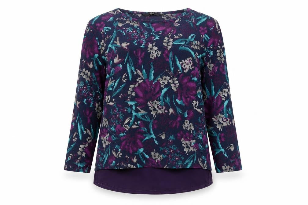 Front view of ISLE Women's Multicoloured Floral Blouse M