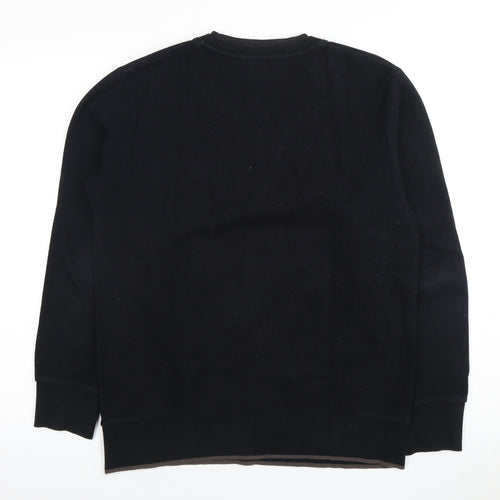 MCL Denim Men's Black Check Pullover Sweatshirt L