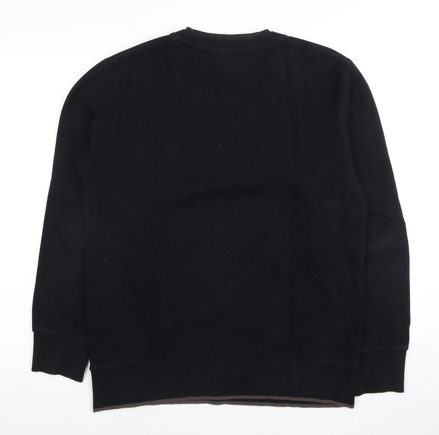 MCL Denim Men's Black Check Pullover Sweatshirt L