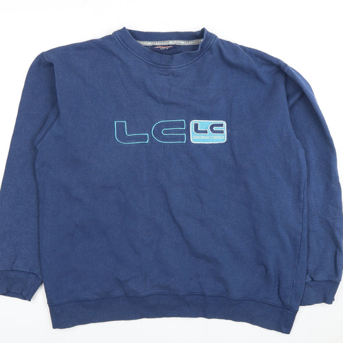 Lee Cooper Men's Blue Medium Logo Pullover Sweatshirt
