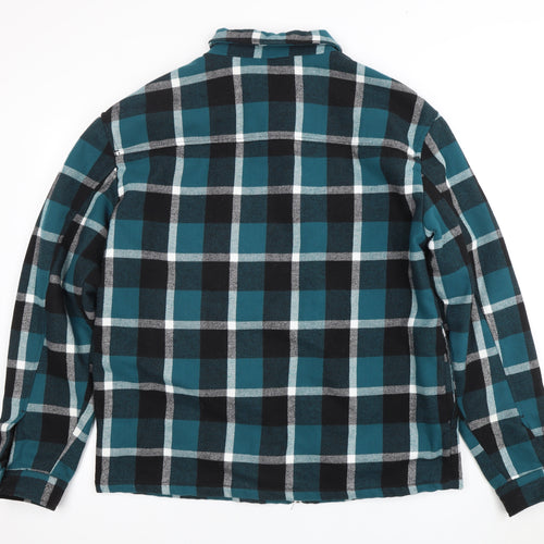 Zara Men's Blue Checked Flannel Jacket XL Casual