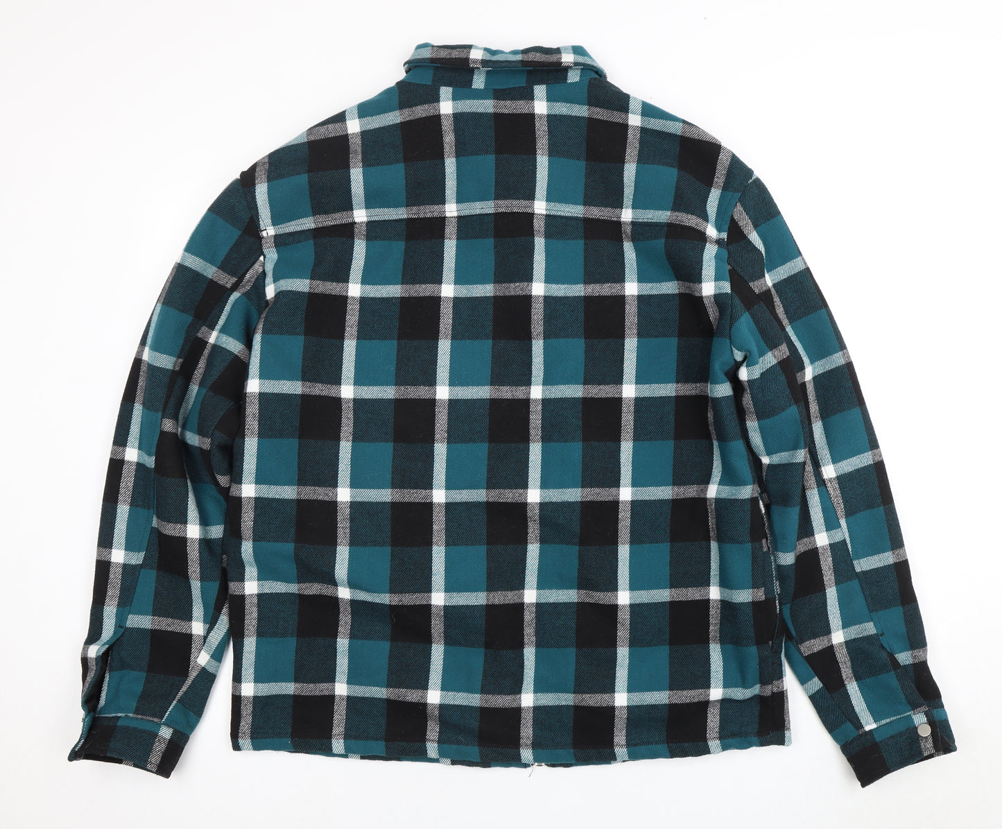 Zara Men's Blue Checked Flannel Jacket XL Casual