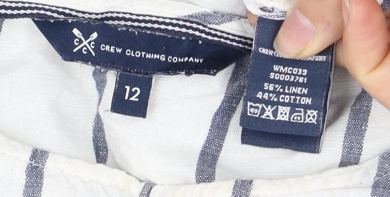 J.Crew Women's White Striped Button Top Size 12