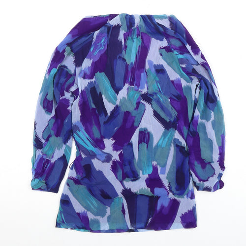 Coast Multicoloured Tunic Blouse, Size 12, V-Neck