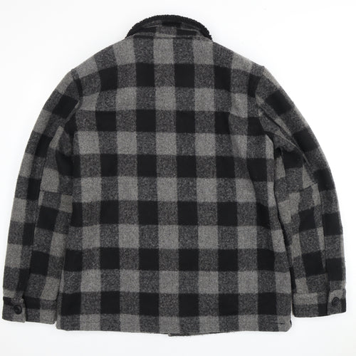 BRAVE SOUL Women's Black Grey Checkered Jacket XL