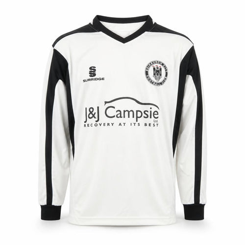 Surridge Boys Football Jersey White Black L Long Sleeve