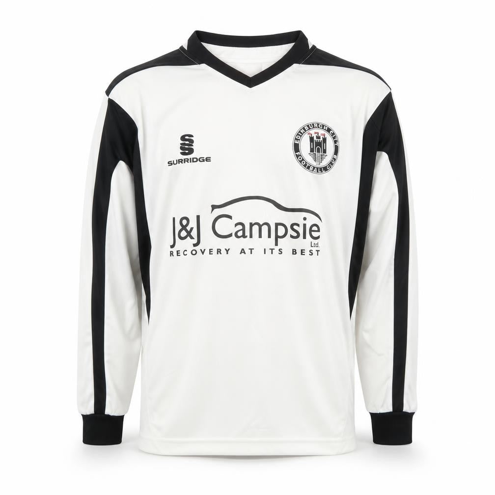Surridge Boys Football Jersey White Black L Long Sleeve
