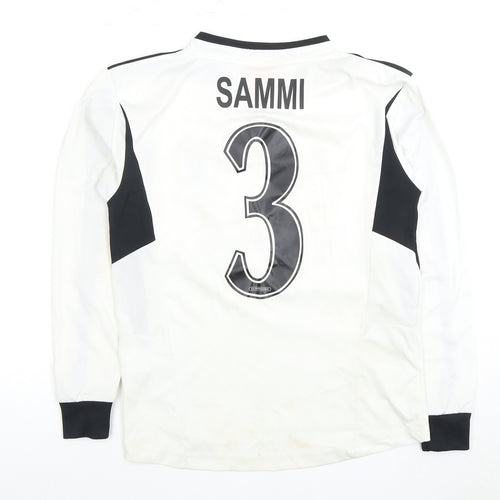 Surridge Boys Football Jersey White Black L Long Sleeve