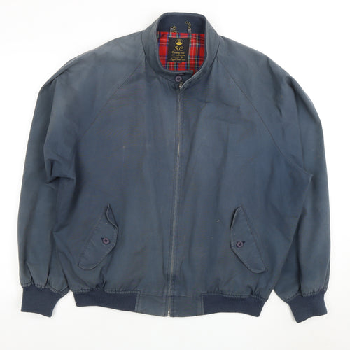 RC Men's Blue Biker Jacket 2XL Full Zip Vintage