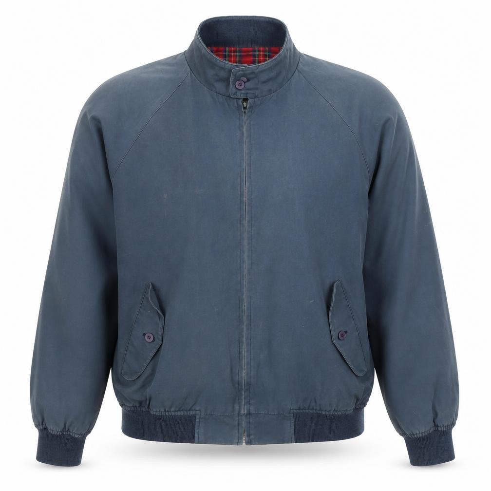 Front view of RC Men's Blue Biker Jacket 2XL Full Zip Vintage