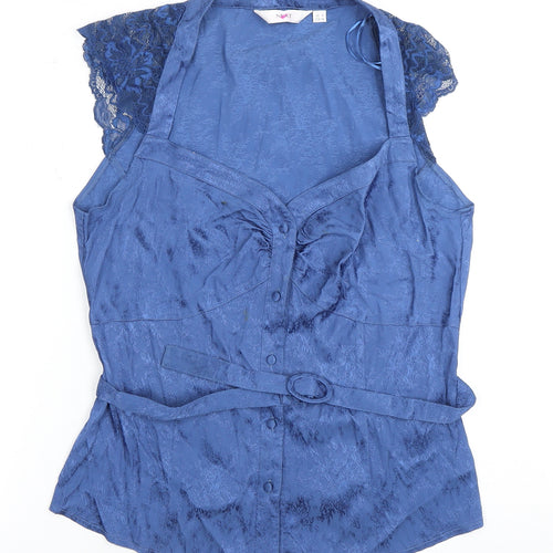 Next Women's Blue Lace Blouse Size 16 Elegant