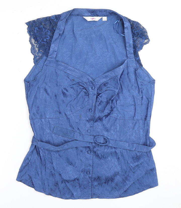 Next Women's Blue Lace Blouse Size 16 Elegant