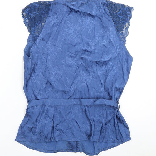 Next Women's Blue Lace Blouse Size 16 Elegant