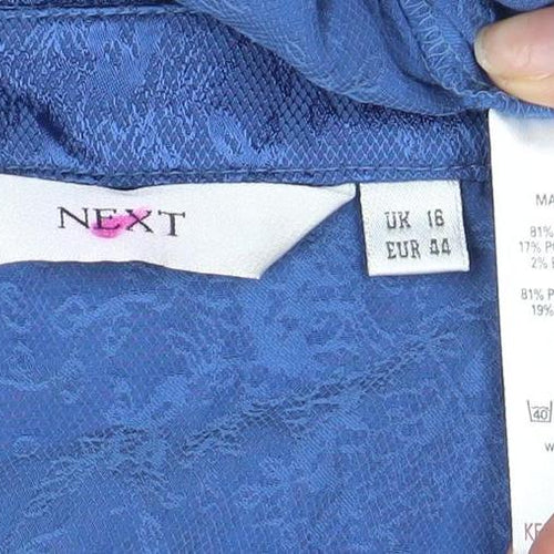 Next Women's Blue Lace Blouse Size 16 Elegant