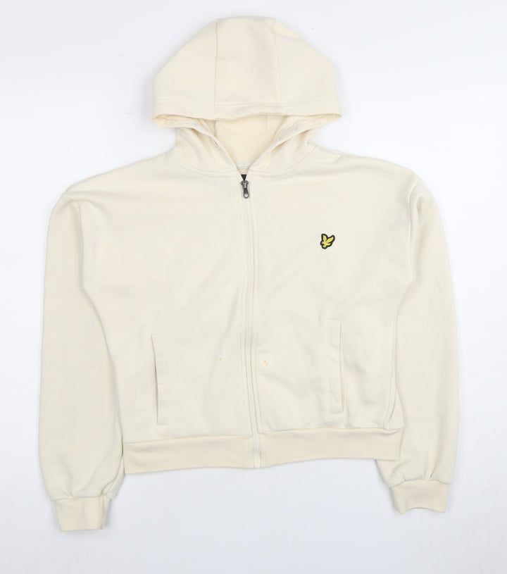 Lyle & Scott Girls Ivory Full Zip Hoodie, Size 12-13 Years