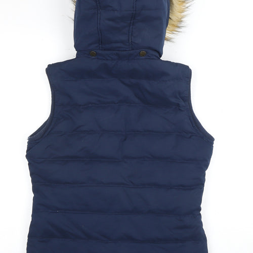 Fat Face Women's Blue Hooded Waistcoat Size 8