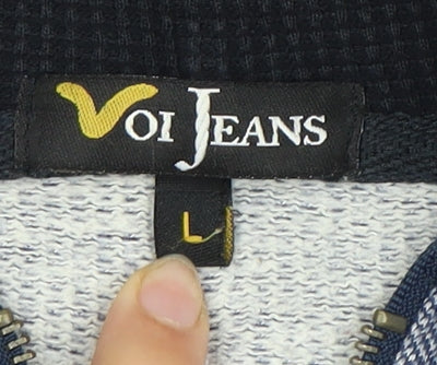 Voi Jeans Men's Blue Full Zip Hoodie L