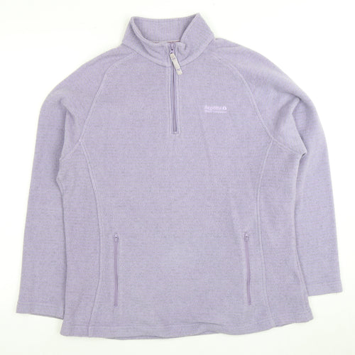 Regatta Ladies Purple Fleece Pullover Size 14 Zip