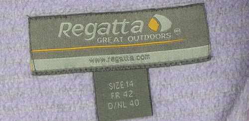 Regatta Ladies Purple Fleece Pullover Size 14 Zip