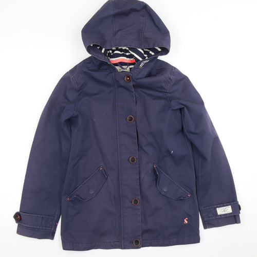 Joules Girls Blue Hooded Mid-Length Jacket 11-12 Years