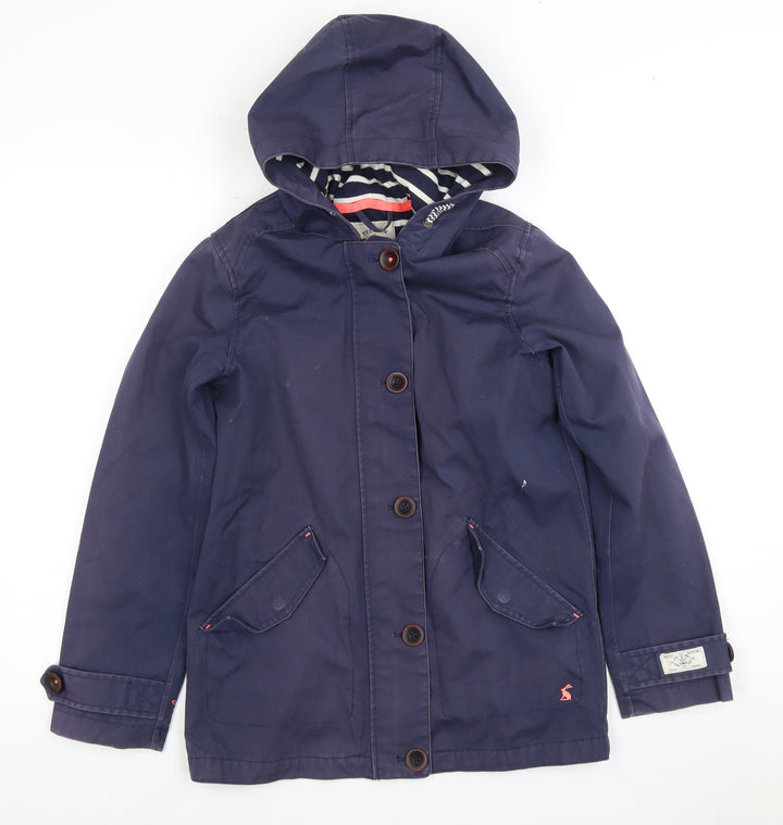 Joules Girls Blue Hooded Mid-Length Jacket 11-12 Years