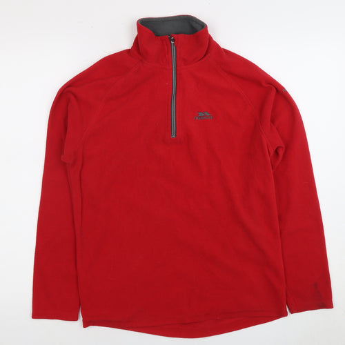 Trespass Men's XS Red Fleece 1/4 Zip Sweatshirt
