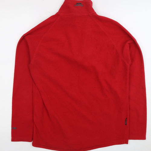Trespass Men's XS Red Fleece 1/4 Zip Sweatshirt