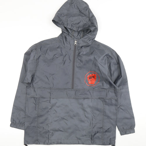 UFC Boys Grey Anorak Jacket L - Hooded Zip Activewear