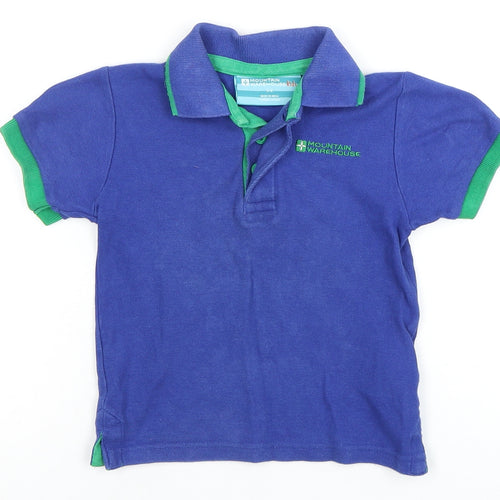 Mountain Warehouse Boys Blue Polo T-Shirt, Size 4Y, Short Sleeve