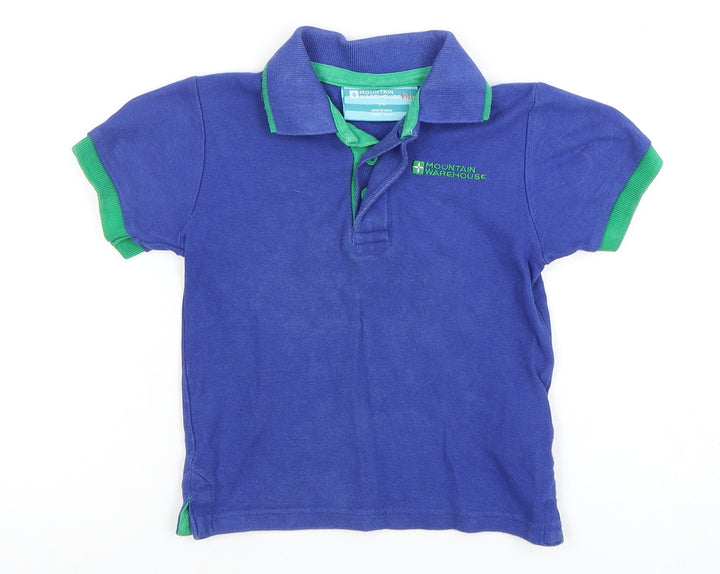 Mountain Warehouse Boys Blue Polo T-Shirt, Size 4Y, Short Sleeve