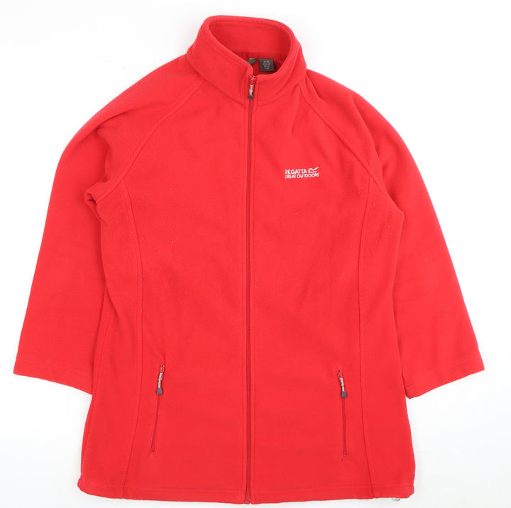 Regatta Women's Red Fleece Mid-Length Zip Jacket Size 12