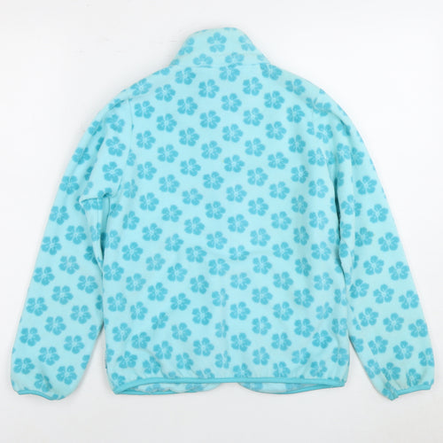 Trespass Girls Blue Floral Fleece Jacket 9-10 Years