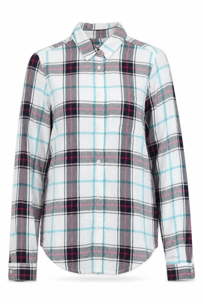 Front view of TOG24 Women's Multicoloured Plaid Button-Up Shirt