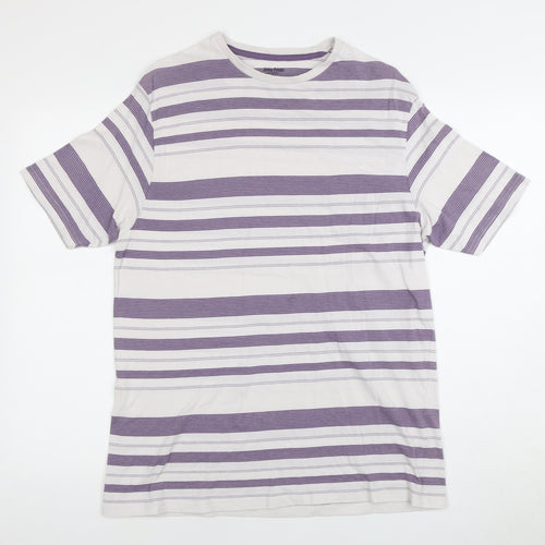 James Pringle Men's Medium Purple Striped T-Shirt