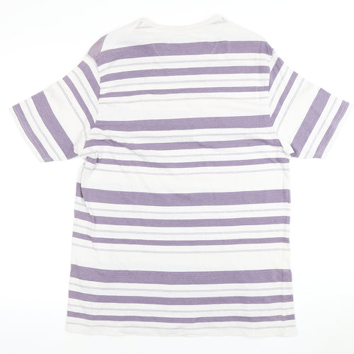 James Pringle Men's Medium Purple Striped T-Shirt