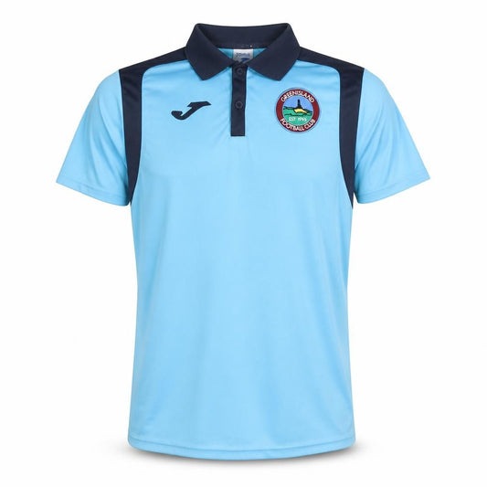 Front view of Joma Men's Blue Colourblock Football Polo Shirt S