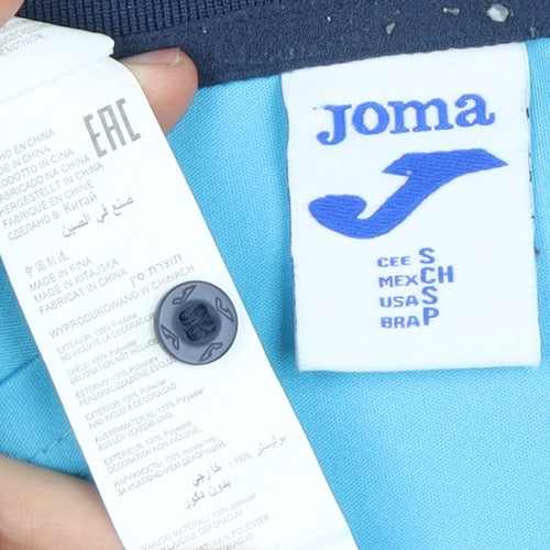 Joma Men's Blue Colourblock Football Polo Shirt S